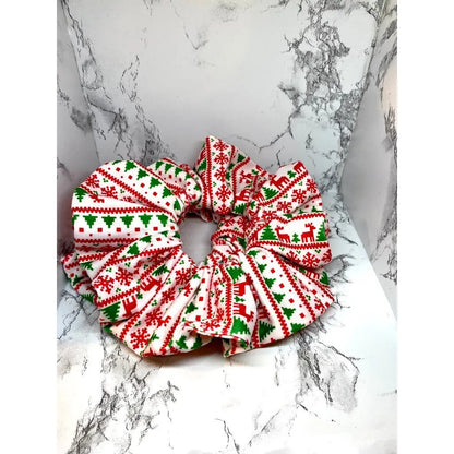 Ugly Sweater Christmas Polyester Scrunchie