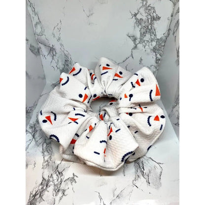 White Snowman Christmas Bullet Scrunchie