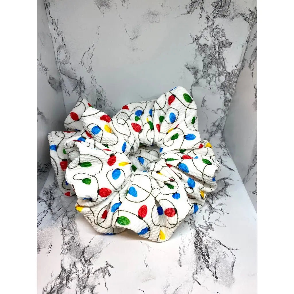 White Lights Christmas Bullet Scrunchie
