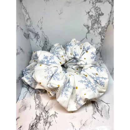 White Snowflake Christmas Scrunch