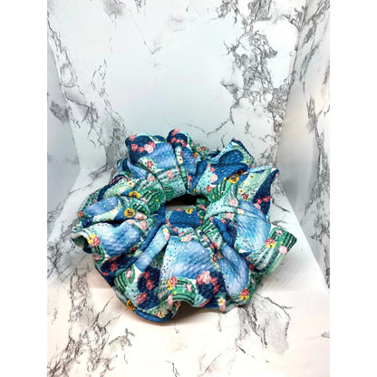 Floral Cactus Summer Bullet Scrunchie