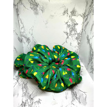 Green Lights Christmas Bullet Scrunchie