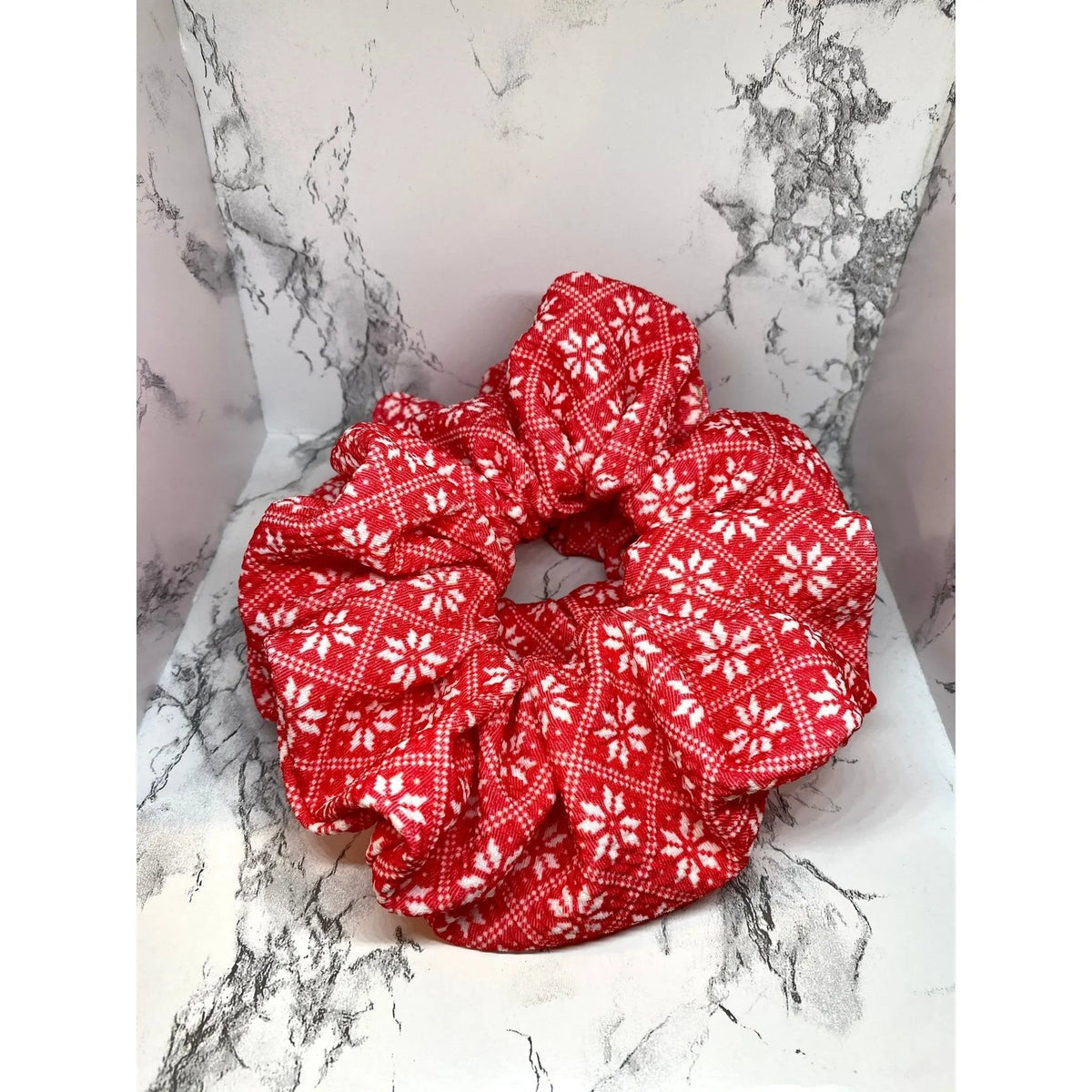 Bright Red Sweater Christmas Bullet Scrunchie
