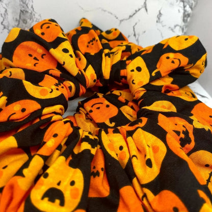 Black Pumpkins Halloween Scrunchie