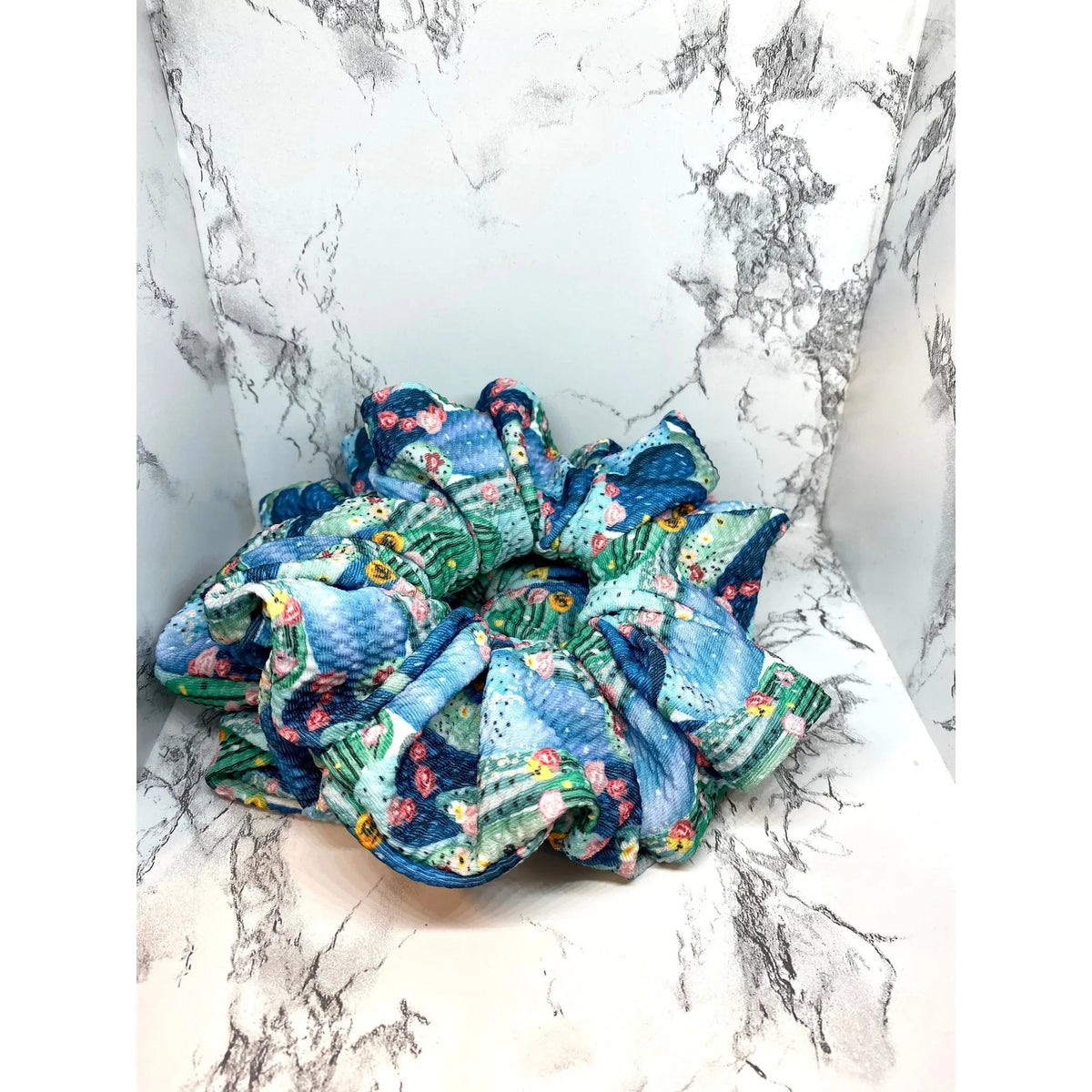 Floral Cactus Summer Bullet Scrunchie