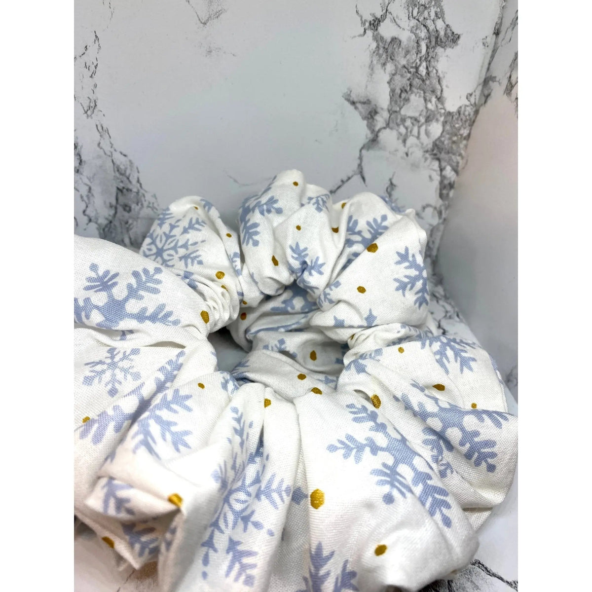 White Snowflake Christmas Scrunch
