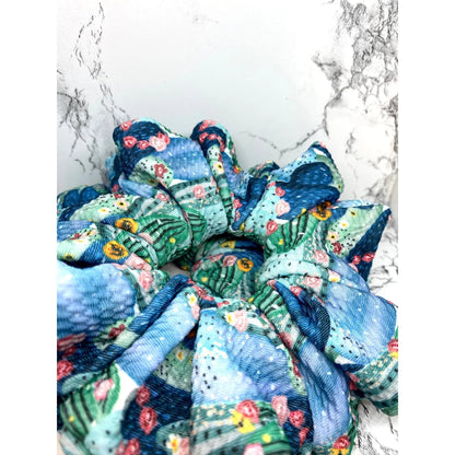 Floral Cactus Summer Bullet Scrunchie
