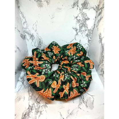 Dark Green Gingerbread Cookies Christmas Scrunch