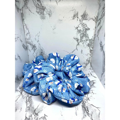 Snowflake Snowman Christmas Bullet Scrunchie