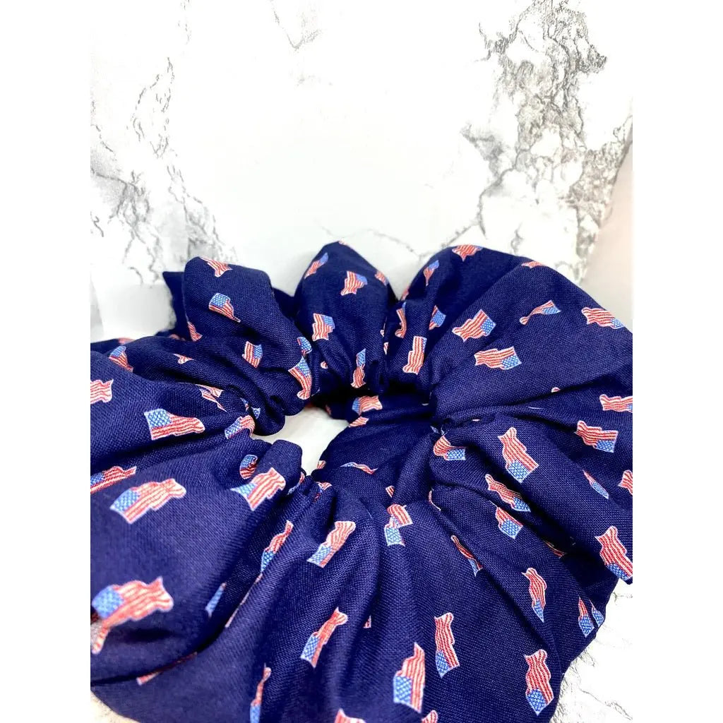 Navy Flag Scrunchie