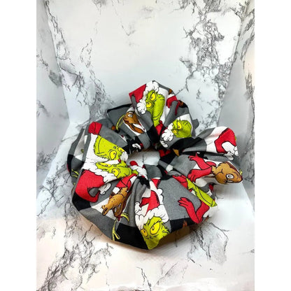 Buffalo Grinch and Max Christmas Scrunchie