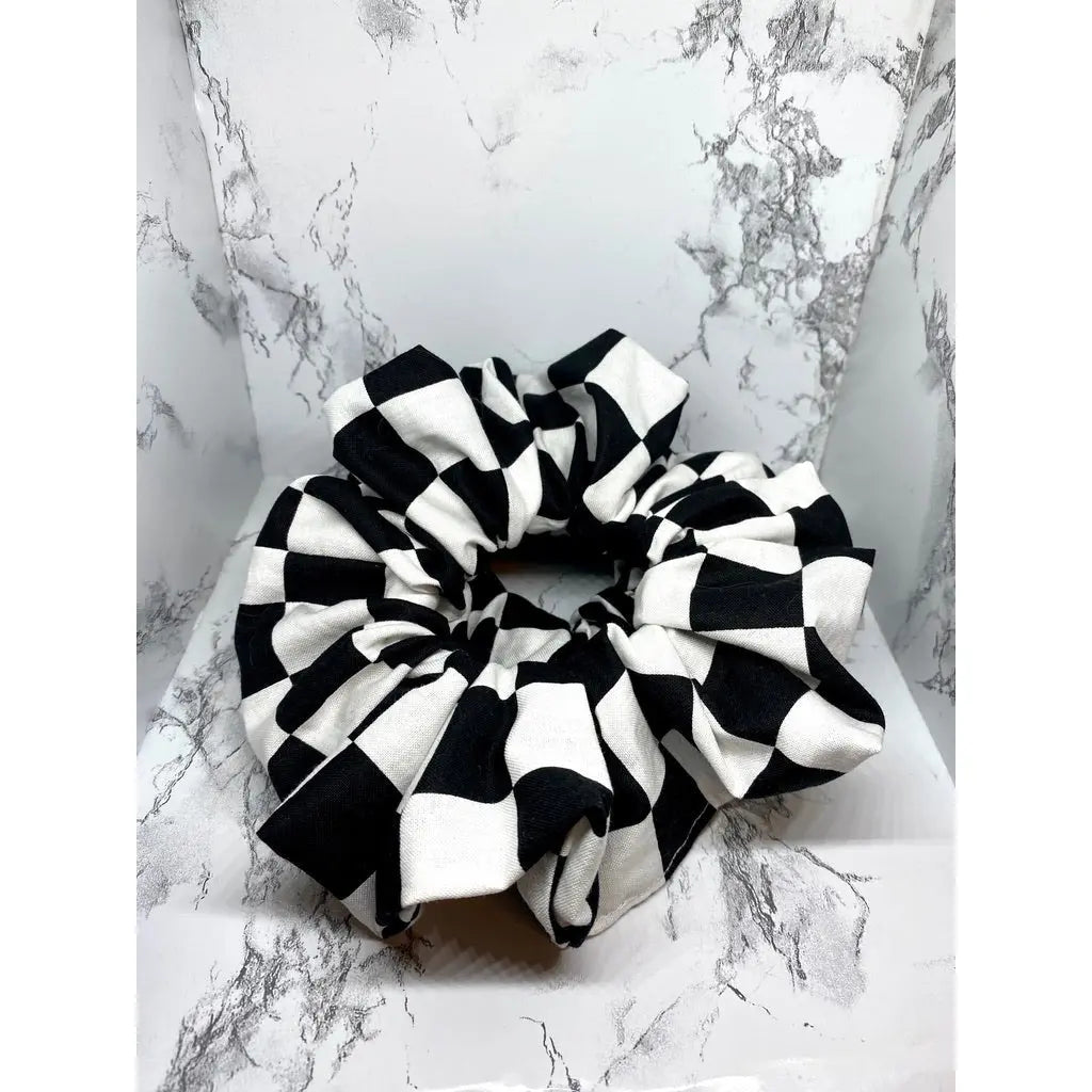 Checkered Sports Scrunchie