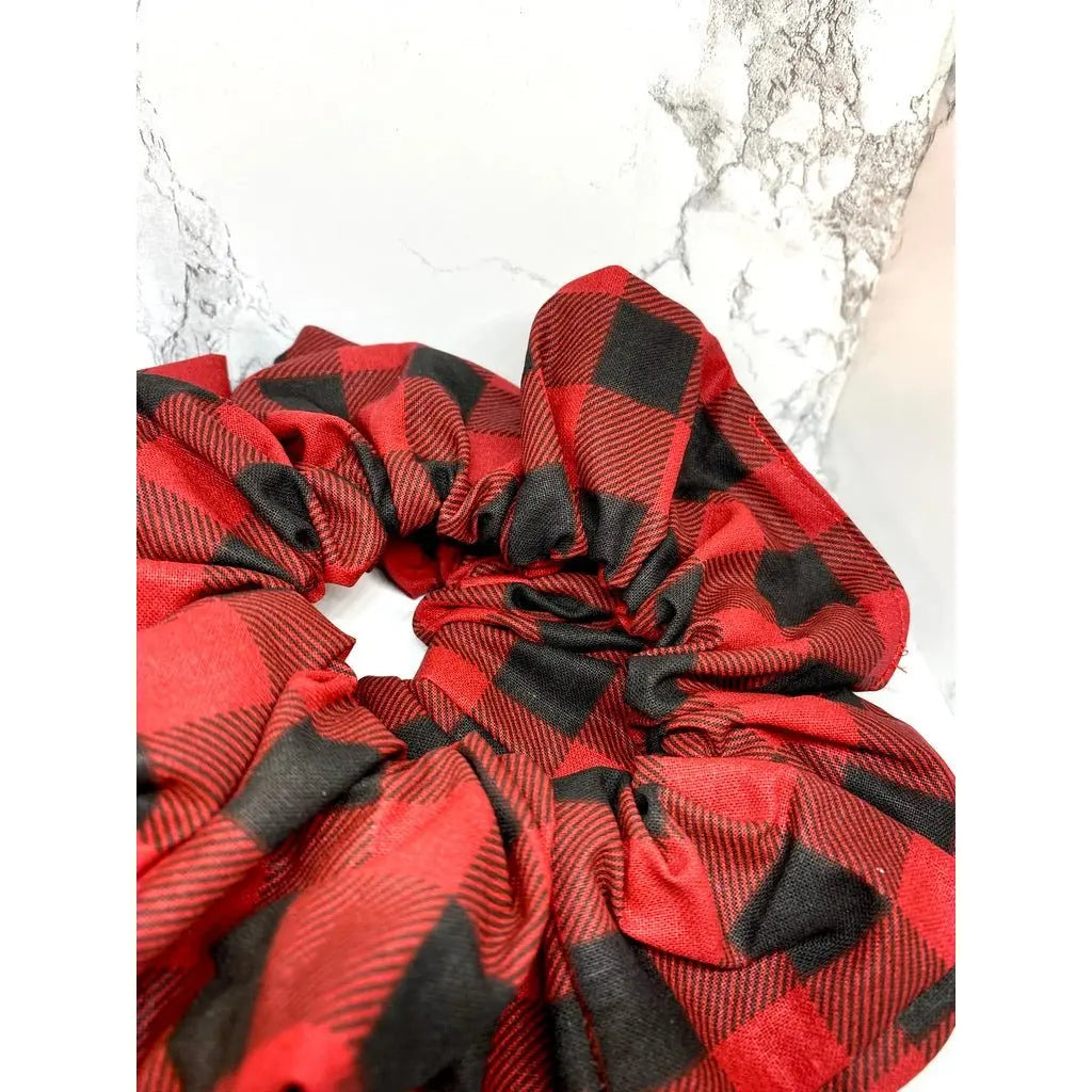 Red Buffalo Plaid Christmas Scrunchie