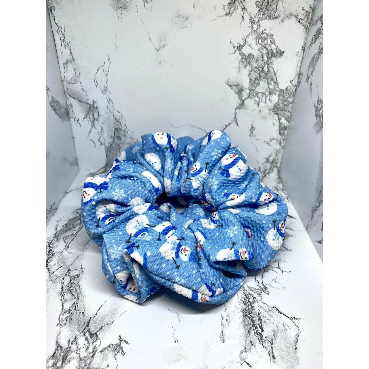Snowflake Snowman Christmas Bullet Scrunchie