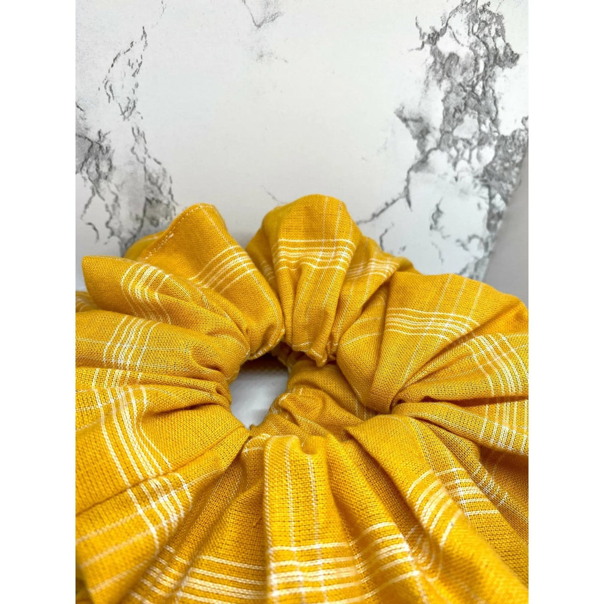 Yellow Fall Plaid Scrunchie