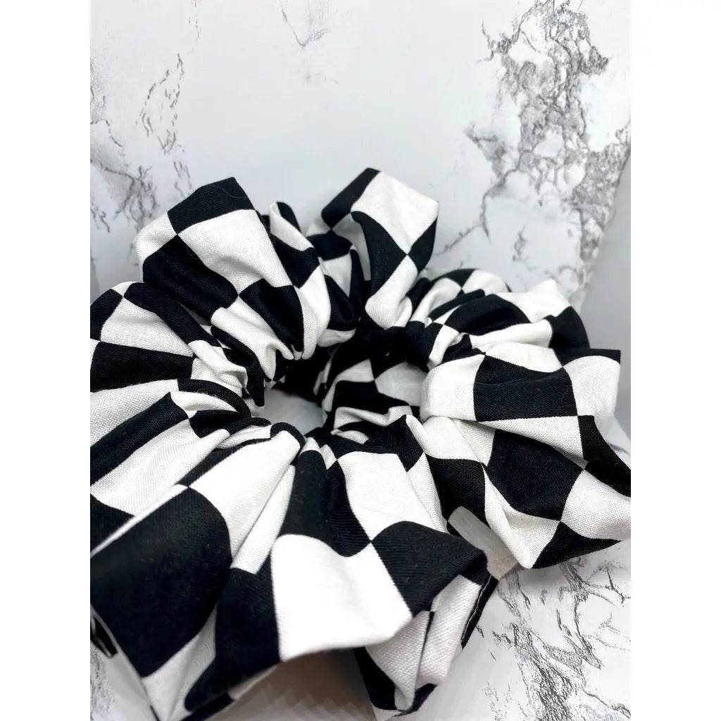 Checkered Sports Scrunchie