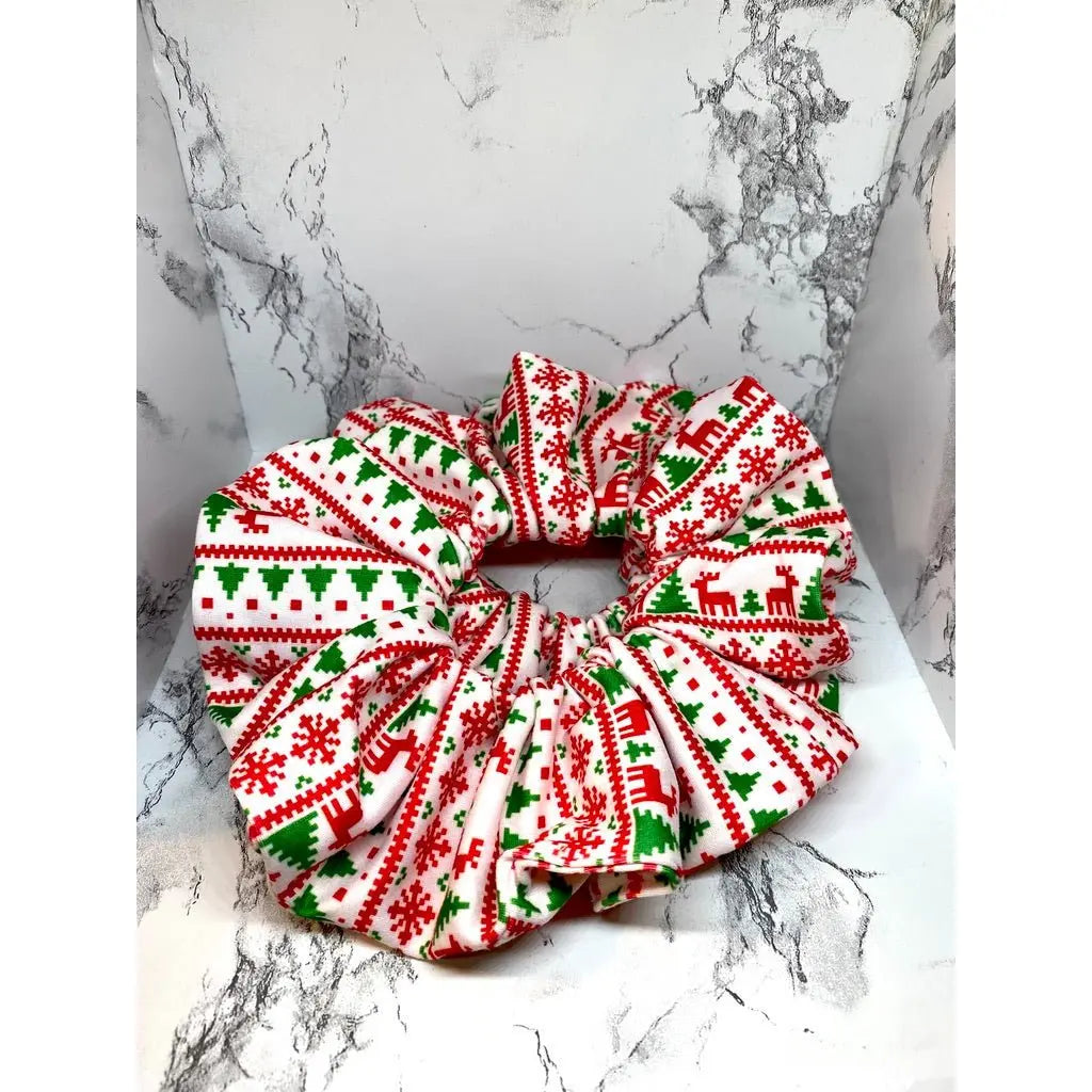 Ugly Sweater Christmas Polyester Scrunchie