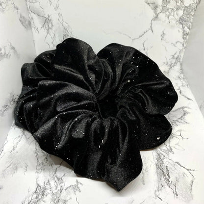 Black Sparkle Velvet Scrunchie