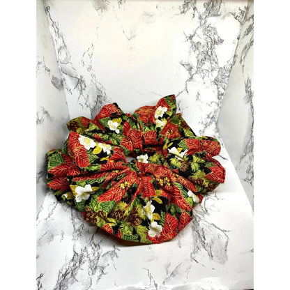 Poinsettia Flower Christmas Scrunch