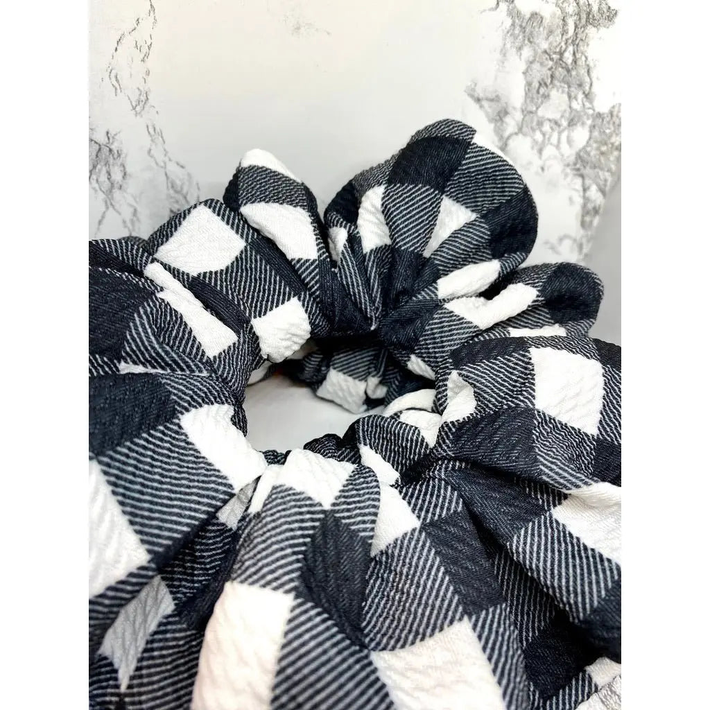 Black and White Buffalo Bullet Scrunchie