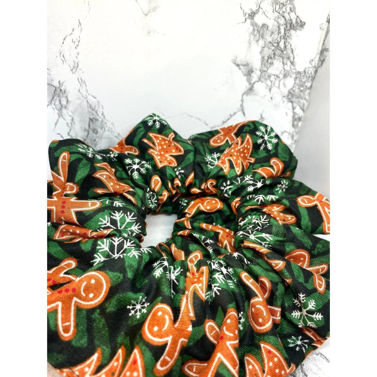 Dark Green Gingerbread Cookies Christmas Scrunch