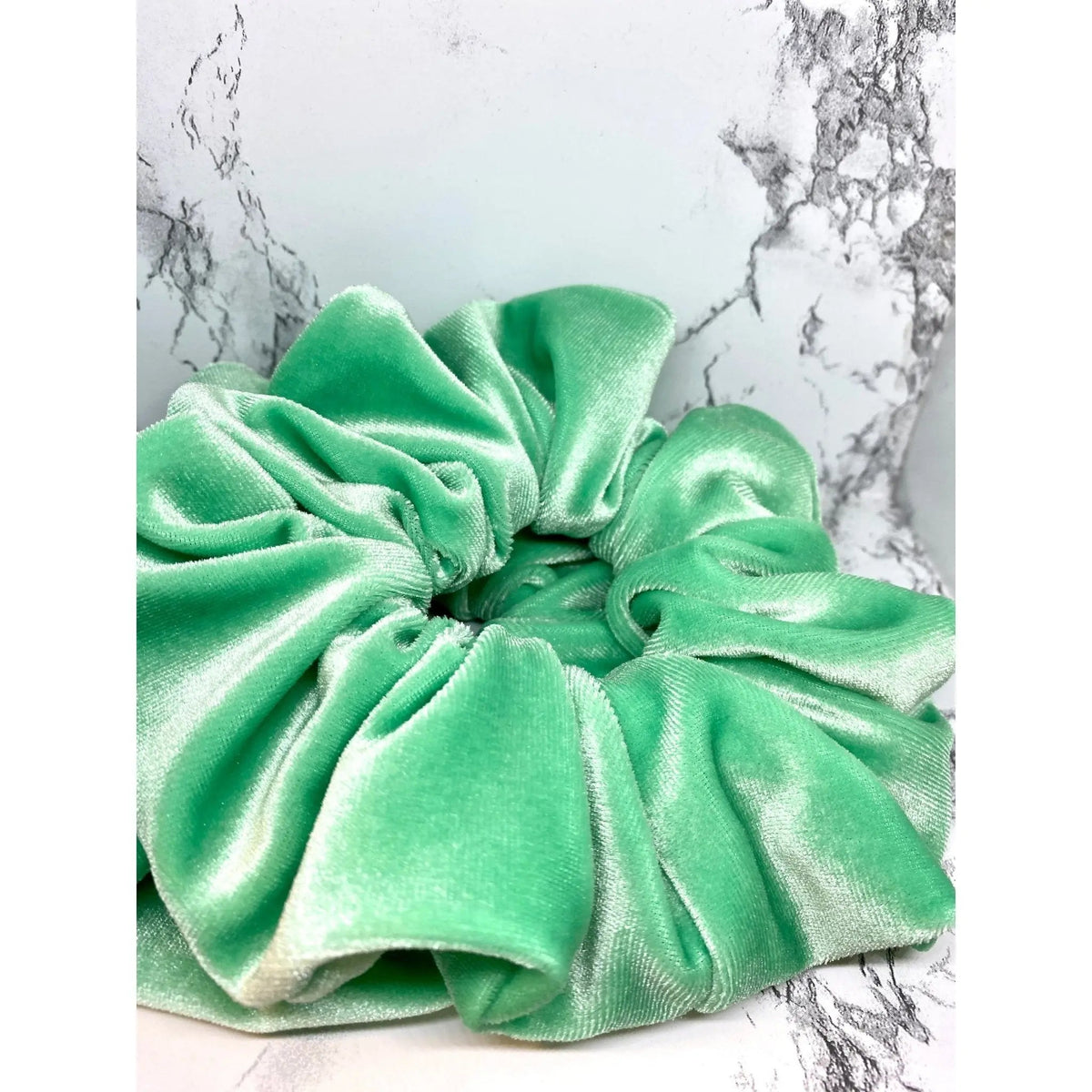 Mint Green Velvet Scrunchie