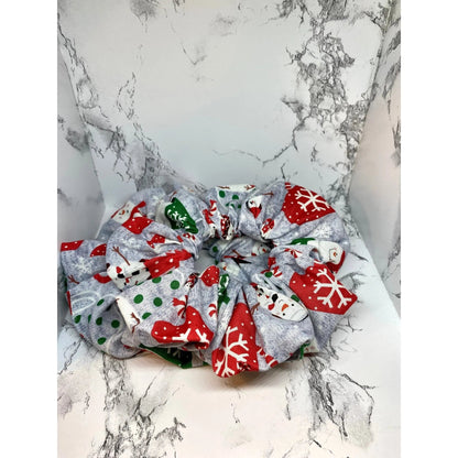 Hot Chocolate Snowman Christmas Scrunchie