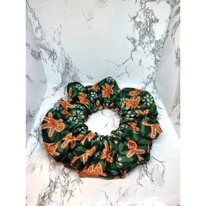 Dark Green Gingerbread Cookies Christmas Scrunch