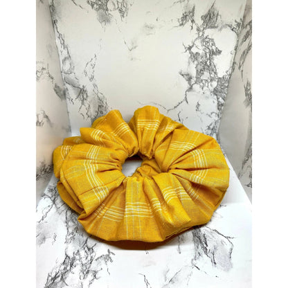 Yellow Fall Plaid Scrunchie