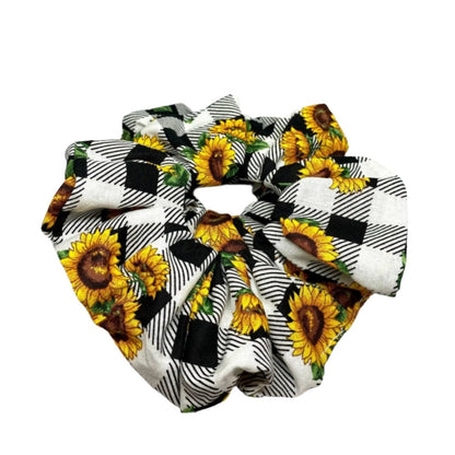 Sunflower Buffalo Plaid Scrunchie