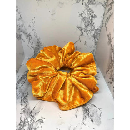 Orange Crushed Velvet Scrunchie