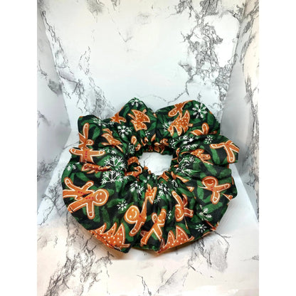 Dark Green Gingerbread Cookies Christmas Scrunch
