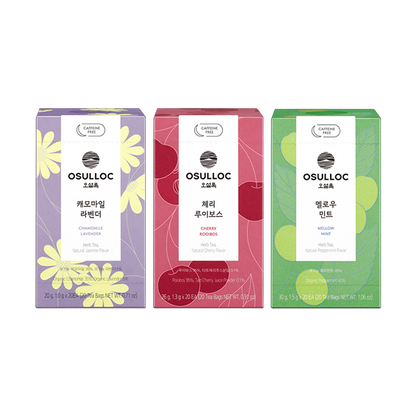 OSULLOC Herbal Tea Life Set (60 count, 3 flavors X 20ea)