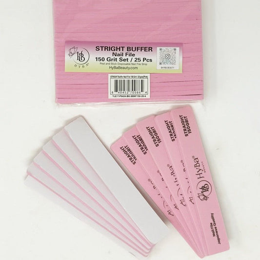STRAIGHT Buffer Nail File 150 Refill Grit Set/25 pcs (Pink)