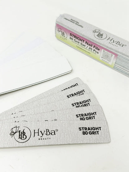 STRAIGHT Nail File 80 Grit Refill Set/25 pcs