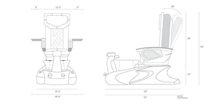 VIGGO II PEDICURE SPA WITH LX CHAIR TOP